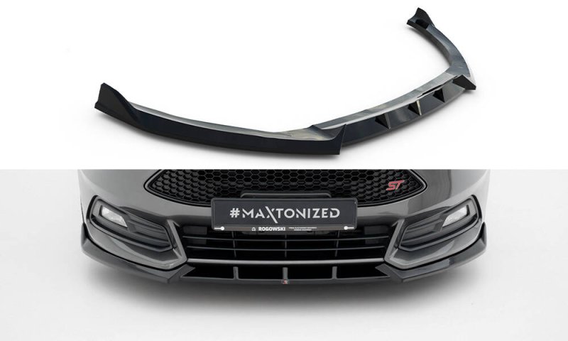 Maxton Front Ansatz V.6 Ford Focus ST Mk3 Facelift schwarz Hochglanz FO-FO-3F-ST-FD6-G