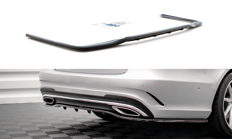 Maxton Mittlerer Diffusor Heck Ansatz DTM Look für Mercedes-Benz E AMG-Line Limousine W212 Facelift schwarz Hochglanz ME-E-212F-AMGLINE-RD1G+RD2-G