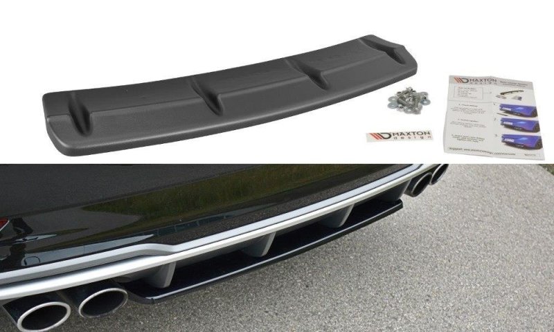 Maxton Mittlerer Diffusor Heck Ansatz für Audi S3 8V FL Hatchback / Sportback / Limousine schwarz Hochglanz AU-S3-3F-S-RD1-G