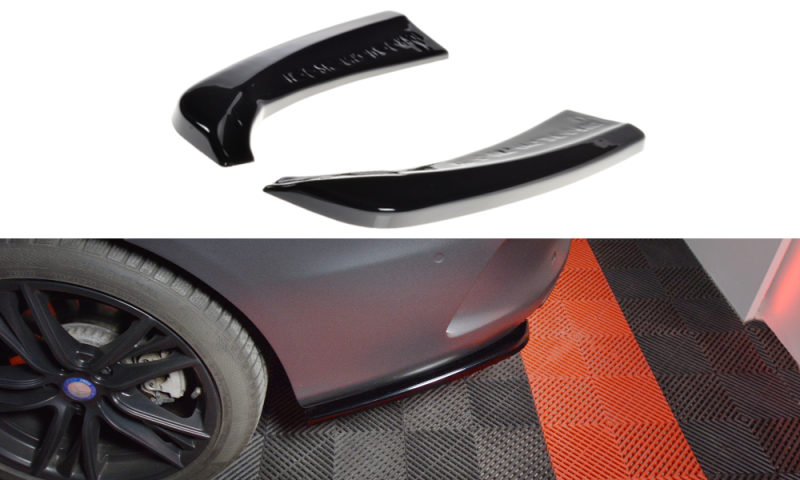 Maxton Heck Ansatz Flaps Diffusor für MERCEDES- BENZ C-KLASSE W205 COUPE AMG-LINE schwarz Hochglanz ME-C-205-AMGLINE-C-RSD1-G