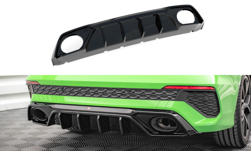 Maxton Diffusor Heck Ansatz Audi RS3 8Y schwarz Hochglanz AU-RS3-8Y-S-RS1G+RS1R-G