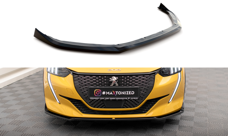 Maxton Front Ansatz V.2 für Peugeot 208 GT Mk2 schwarz Hochglanz PE-208-2-GT-FD2-G