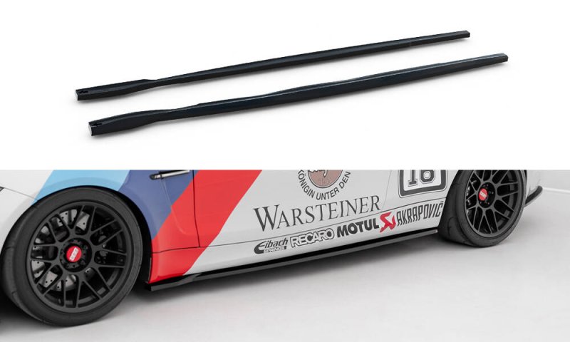 Maxton Seitenschweller Ansatz BMW 1er M Coupe E82 schwarz Hochglanz BM-1-82-M-SD1-G