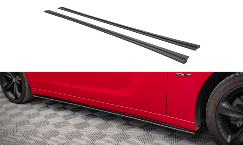 Maxton Street Pro Seitenschweller Ansatz für Dodge Charger RT Mk7 Facelift DOCH2RTCNC-SD1B