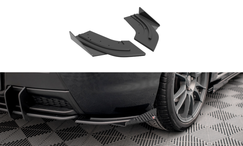 Maxton Street Pro Heck Ansatz Flaps Diffusor +Flaps für Mazda 3 MPS Mk1 schwarz Hochglanz MA3MPS1CNC-RSD1B+RSF1-G