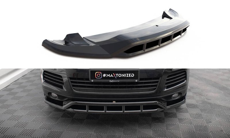 Maxton Front Ansatz VW Touareg Mk2 schwarz Hochglanz VW-TO-2-FD1G+FD1R-G
