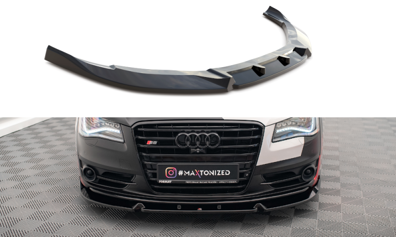 Maxton Front Ansatz V.2 für Audi S8 D4 schwarz Hochglanz AU-A8-D4-SLINE-FD2-G