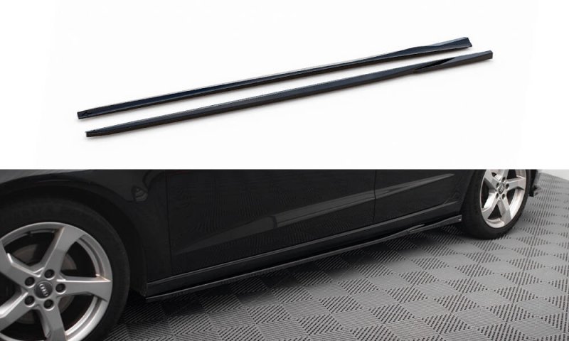 Maxton Seitenschweller Ansatz Audi A3 Sportback 8V Facelift schwarz Hochglanz AU-A3-3F-SB-SD1-G