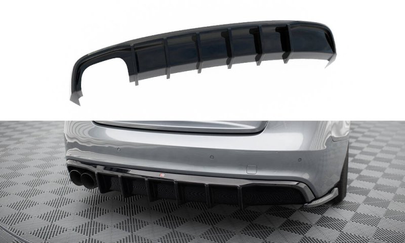 Maxton Diffusor Heck Ansatz Audi A5 S-Line Coupe / Sportback 8T Facelift (Einseitige Doppelauspuffversion) AU-S5-1F-RS1GOO_