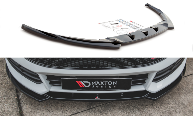 Maxton Front Ansatz V.5 für Ford Focus ST Mk3 Facelift schwarz Hochglanz FO-FO-3F-ST-FD5-G
