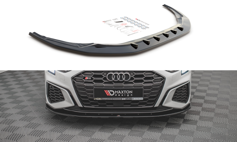 Maxton Front Ansatz V.1 für Audi S3 / A3 S-Line 8Y schwarz Hochglanz AU-A3-8Y-SLINE-FD1-G