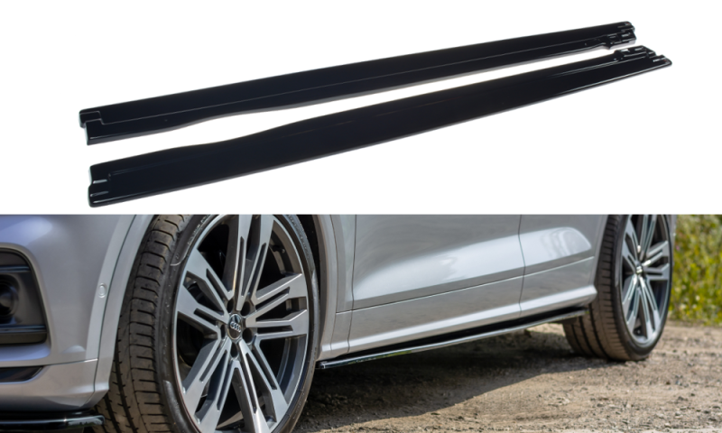 Maxton Seitenschweller Ansatz für Audi SQ5/Q5 S-line MkII schwarz Hochglanz AU-SQ5-2-SD1-G