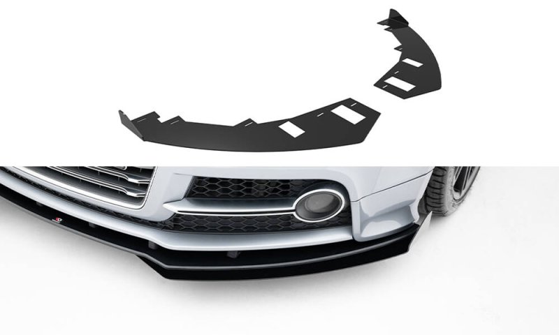 Maxton Front Flaps Audi TT S / TT S-Line 8J Facelift schwarz Hochglanz AUTT2SLINECNC-FSF1-G