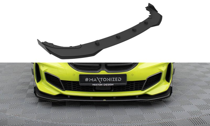 Maxton Street Pro Front Ansatz + Flaps BMW 1er F40 M-Paket / M135i schwarz Hochglanz BM140MPACKCNC-FD1BRB+FSF1-G