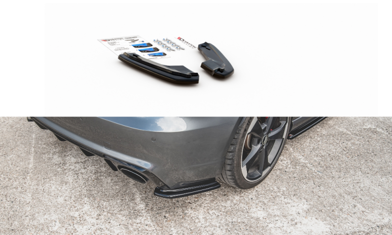 Maxton Heck Ansatz Flaps Diffusor V.1 für Audi RS3 8V Sportback schwarz Hochglanz AU-RS3-8V-RSD1-G
