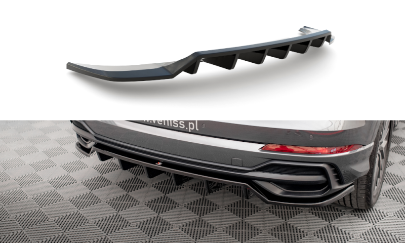 Maxton Mittlerer Diffusor Heck Ansatz DTM Look für Audi Q3 S-Line F3 schwarz Hochglanz AU-Q3-2-SLINE-RD1G+RD2-G