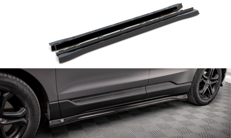 Maxton Seitenschweller Ansatz für Ford Edge Mk2 schwarz Hochglanz FO-ED-2-SD1-G