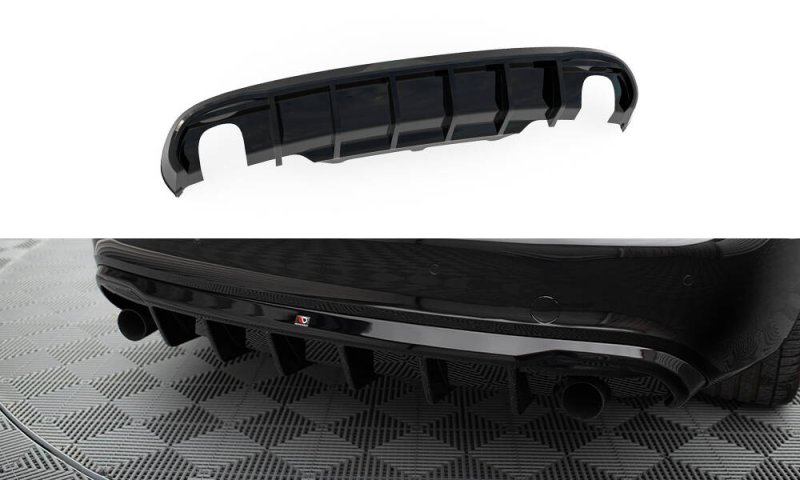 Maxton Diffusor Heck Ansatz Audi A5 Coupe / Cabrio S-Line 8T (Version mit Einzelauspuff auf beiden Seiten) AU-S5-1-RS1GO_O