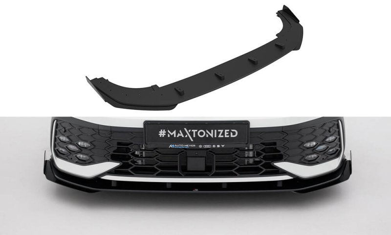 Maxton Street Pro Front Ansatz + Flaps VW Golf GTI / GTE / R-Line Mk8 Facelift schwarz Hochglanz VWGO8FGTICNC-FD1B+FSF1-G