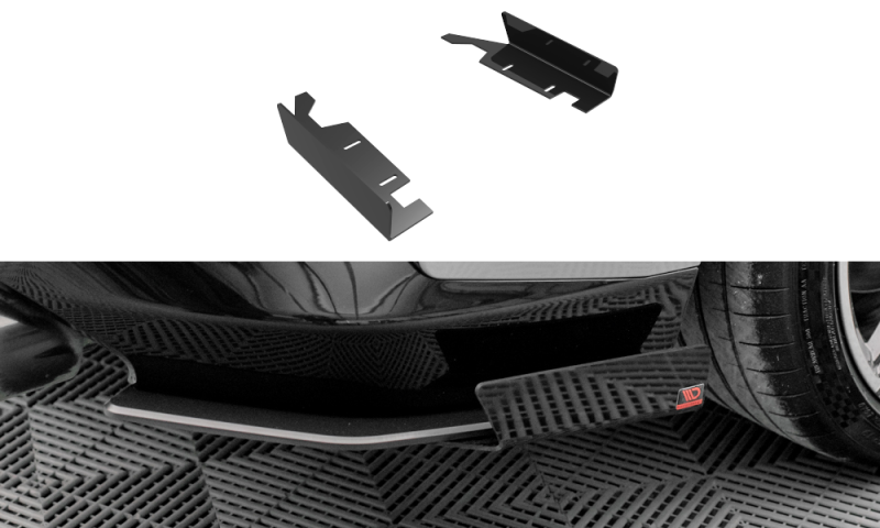 Maxton Hintere Seiten Flaps für BMW 2 Coupe M240i G42 schwarz Hochglanz BM242MCNC-RSF1-G