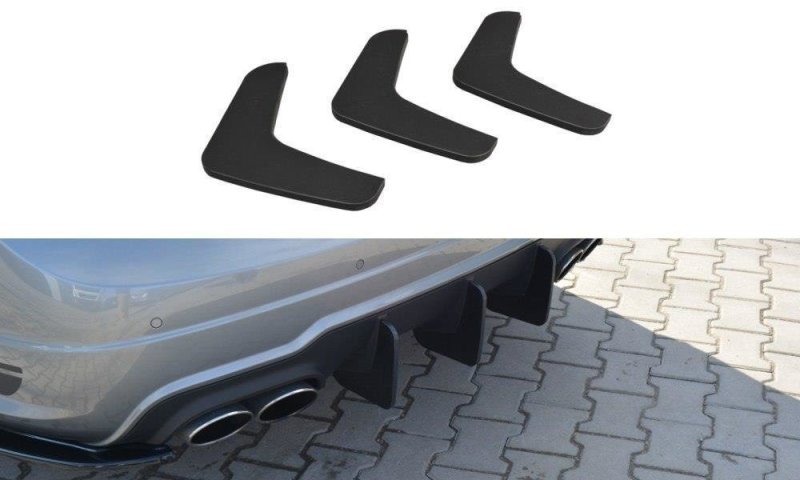 Maxton Diffusor Heck Ansatz für Heckschürze für v.1 Mercedes C W204 AMG-Line (FACELIFT) MEC204AMGLINECNC-RS2B