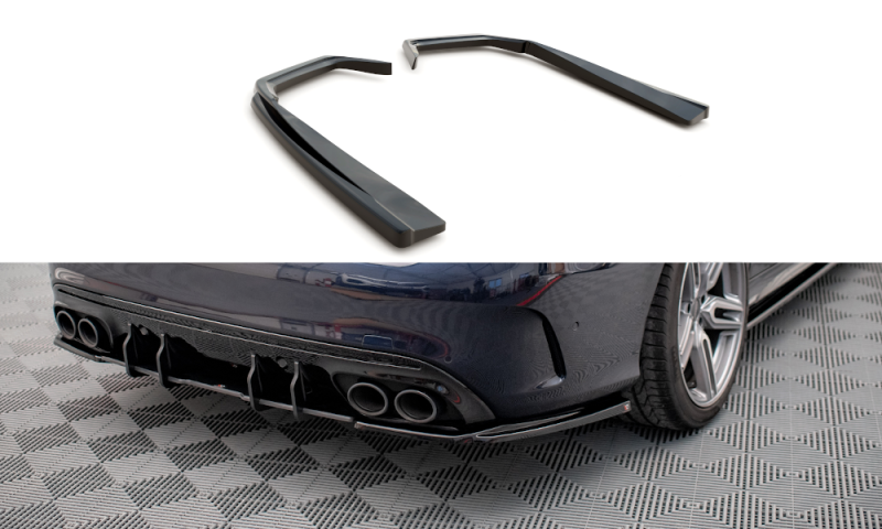 Maxton Heck Ansatz Flaps Diffusor für Mercedes-AMG C 43 Limousine W205 Facelift schwarz Hochglanz ME-C-205-AMG-RSD2-G