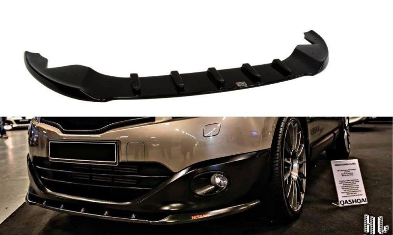 Maxton Front Ansatz für NISSAN QASHQAI Facelift schwarz Hochglanz NI-QA-1F-FD1-G