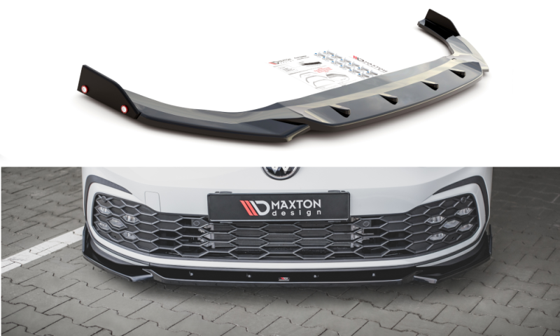 Maxton Front Ansatz +Flaps für V.2 Volkswagen Golf 8 GTI VW-GO-8-GTI-FD2G+FS