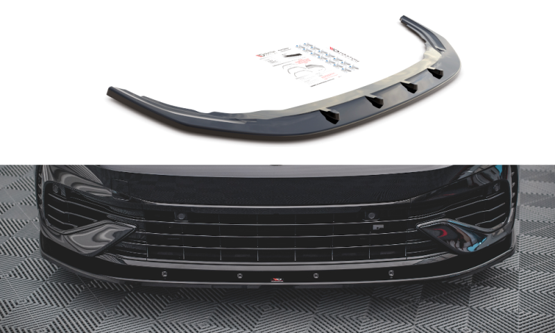 Maxton Front Ansatz V.1 für Volkswagen Golf R Mk8 schwarz Hochglanz VW-GO-8-R-FD1-G