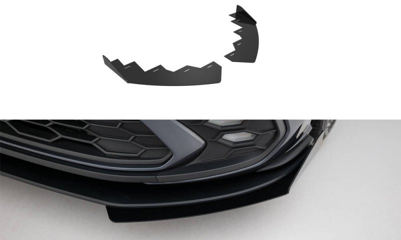 Maxton Front Flaps VW Polo AW GTI Facelift schwarz Hochglanz VWPO6FGTICNC-FSF1-G