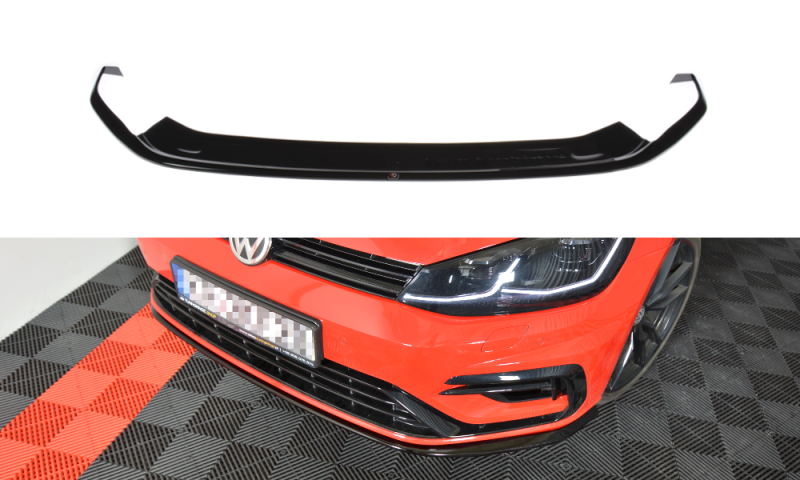 Maxton Front Ansatz V.7 für VW Golf 7 R / R-Line Facelift schwarz Hochglanz VW-GO-7F-R-FD7-G