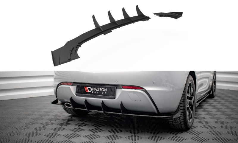 Maxton Robuste Racing Diffusor Heck Ansatz +Flaps für Opel Astra GTC OPC-Line J schwarz Hochglanz OPASJGTCOPCLINECNC-RS1B+BRBI+RSF1-G