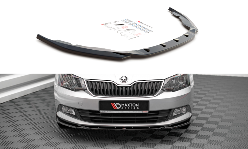 Maxton Front Ansatz V.2 für Skoda Fabia Mk3 schwarz Hochglanz SK-FA-3-FD2-G