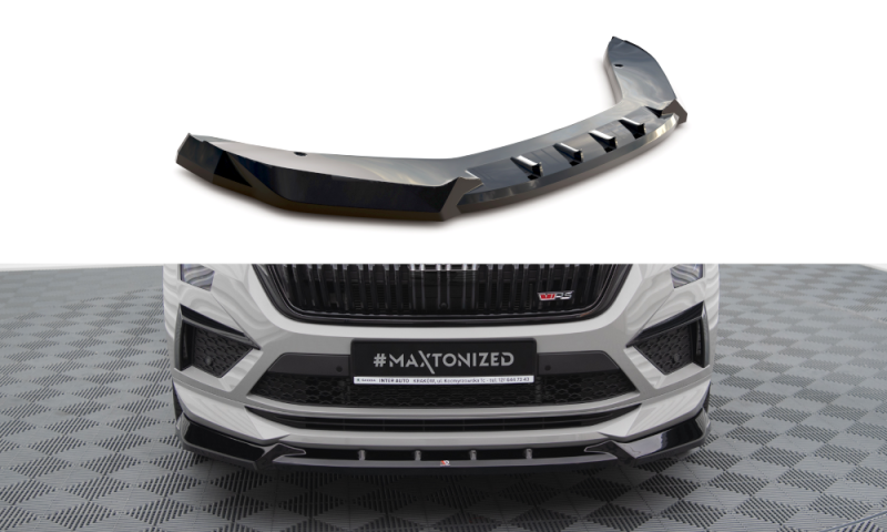 Maxton Front Ansatz V.1 Skoda Kodiaq RS Mk1 Facelift schwarz Hochglanz SK-KO-1F-RS-FD1-G