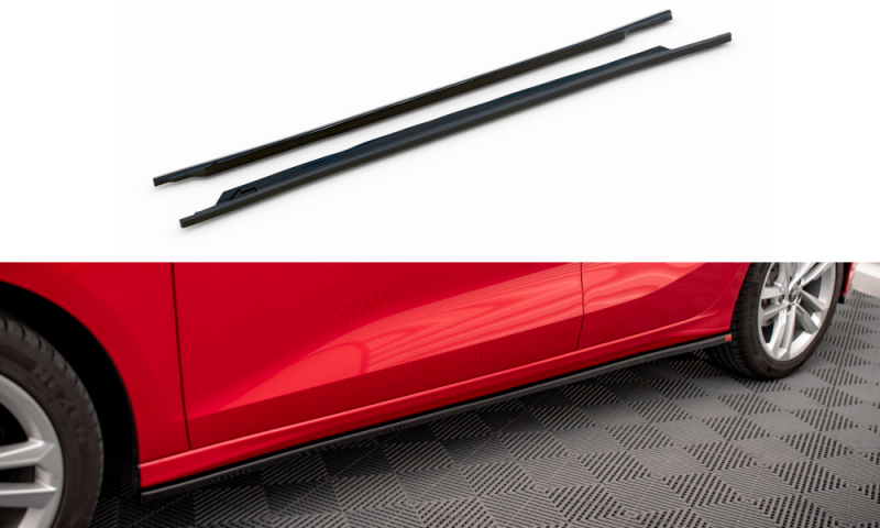 Maxton Seitenschweller Ansatz für Audi A3 8Y Carbon Look AU-A3-8Y-SD1-C