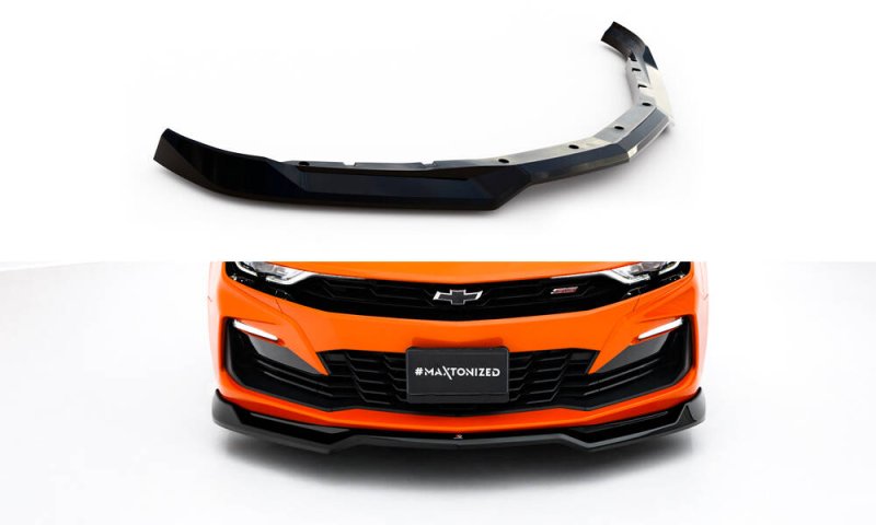 Maxton Front Ansatz V.1 Chevrolet Camaro SS Mk6 Facelift schwarz Hochglanz CH-CA-6F-SS-FD1-G