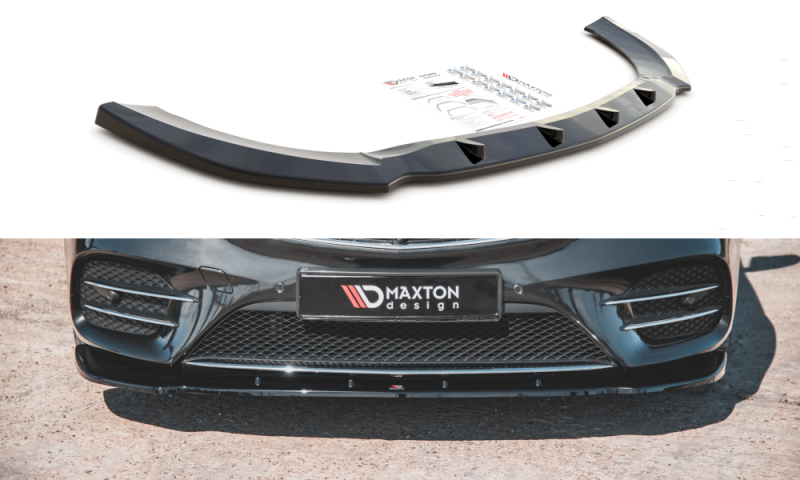 Maxton Front Ansatz V.2 für Mercedes-Benz V-Klasse AMG-Line W447 Facelift schwarz Hochglanz ME-V-447F-AMGLINE-FD2-G