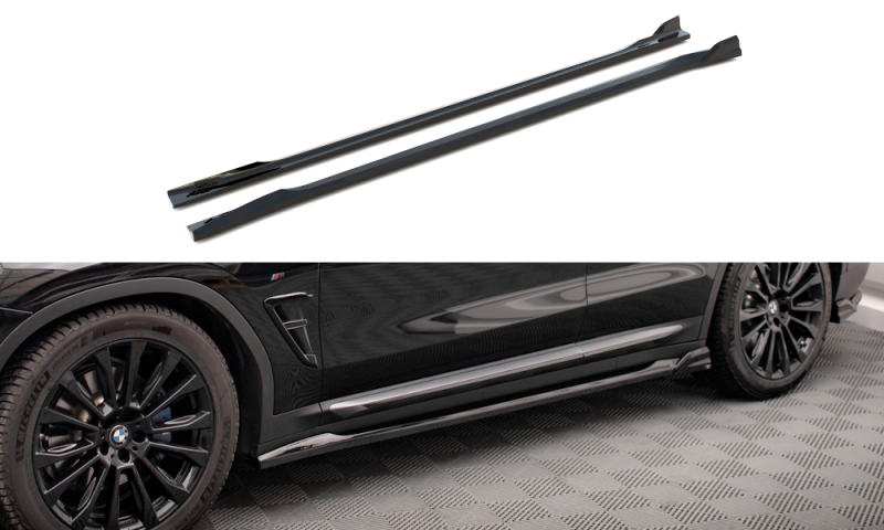 Maxton Seitenschweller Ansatz für BMW X3 G01 schwarz Hochglanz BM-X3-01-SD1-G
