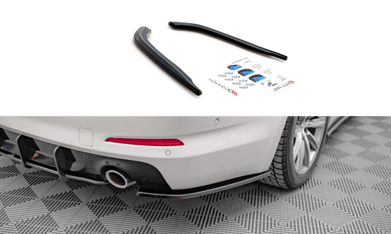 Maxton Heck Ansatz Flaps Diffusor für BMW 5er G30 schwarz Hochglanz BM-5-G30-RSD1-G