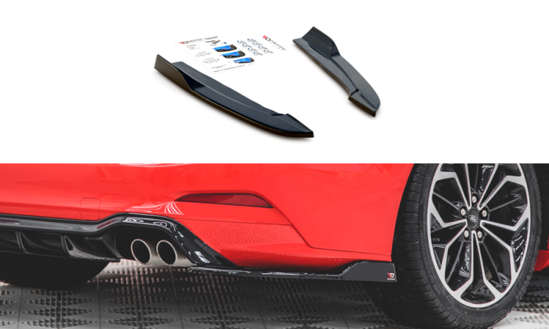 Maxton Heck Ansatz Flaps Diffusor V.4 für Ford Focus ST-Line Kombi Mk4 schwarz Hochglanz FO-FO-4-STLINE-ES-RSD4-G