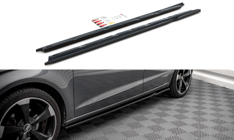 Maxton Seitenschweller Ansatz für Audi A3 Sportback 8V schwarz Hochglanz AU-A3-8V-SD1-G