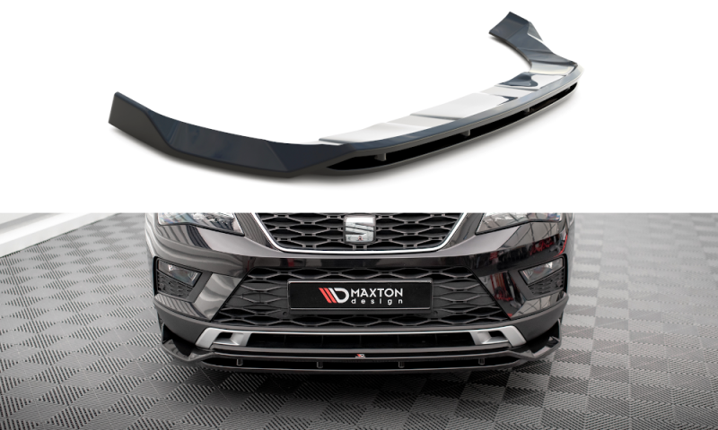 Maxton Front Ansatz für Seat Ateca Mk1 schwarz Hochglanz SE-AT-1-FD1G+FD1R-G