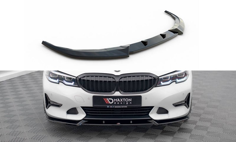 Maxton Front Ansatz V.1 BMW 3er Sport Line G20 / G21 schwarz Hochglanz BM-3-20-SPORT-FD1-G