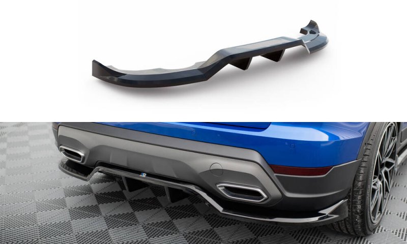 Maxton Mittlerer Cup Diffusor Heck Ansatz Seat Arona FR Mk1 Facelift schwarz Hochglanz SE-AR-1F-FR-RD1G+RD2-G