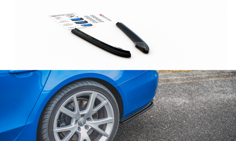Maxton Heck Ansatz Flaps Diffusor für Audi S4 / A4 S-Line B8 Limousine schwarz Hochglanz AU-S4-B8-RSD1-G
