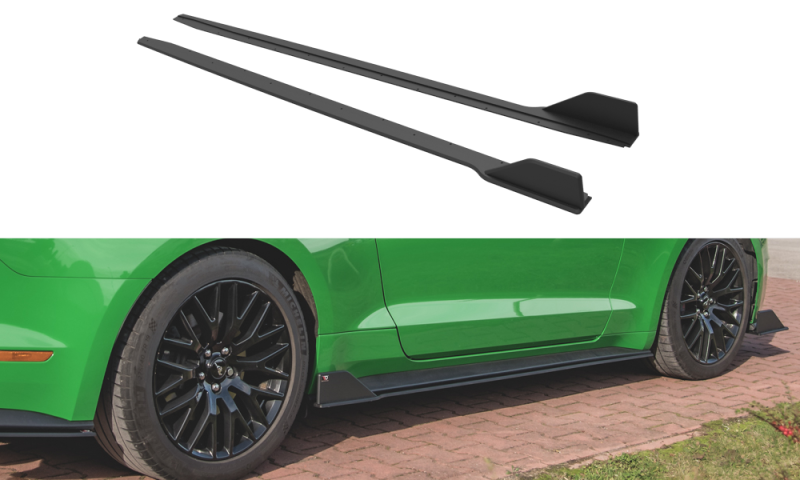 Maxton Street Pro Seitenschweller Ansatz für V.2 für Ford Mustang GT Mk6 Facelift FOMU6FGTCNC-SD2B