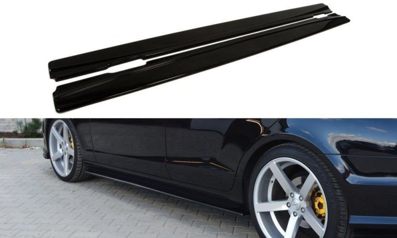 Maxton Seitenschweller Ansatz für MERCEDES CLS C218 AMG LINE schwarz Hochglanz ME-CLS-218-SD1-G
