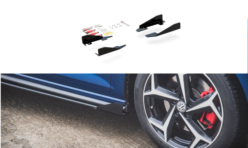 Maxton Side Flaps Volkswagen Polo AW GTI schwarz Hochglanz VWPO6GTICNC-SF1-G