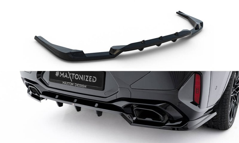 Maxton Mittlerer Cup Diffusor Heck Ansatz V.2 BMW X4 M-Paket G02 Facelift schwarz Hochglanz BM-X4-02F-MPACK-RD2G+RD3-G