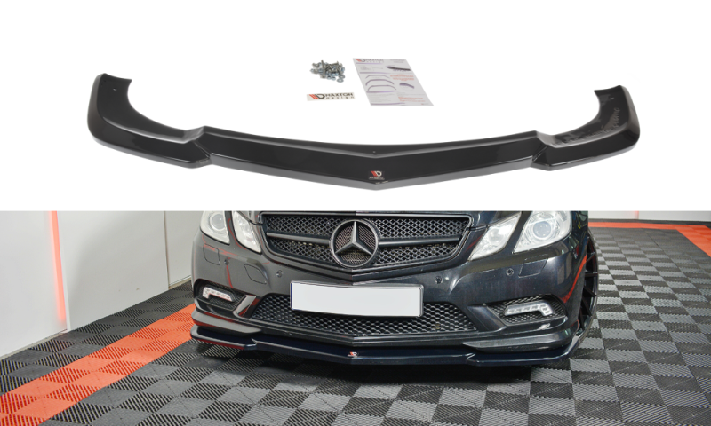 Maxton Front Ansatz für  Mercedes-Benz E-Klasse W207 Coupe AMG-Line schwarz Hochglanz ME-E-207-AMGLINE-C-FD1-G